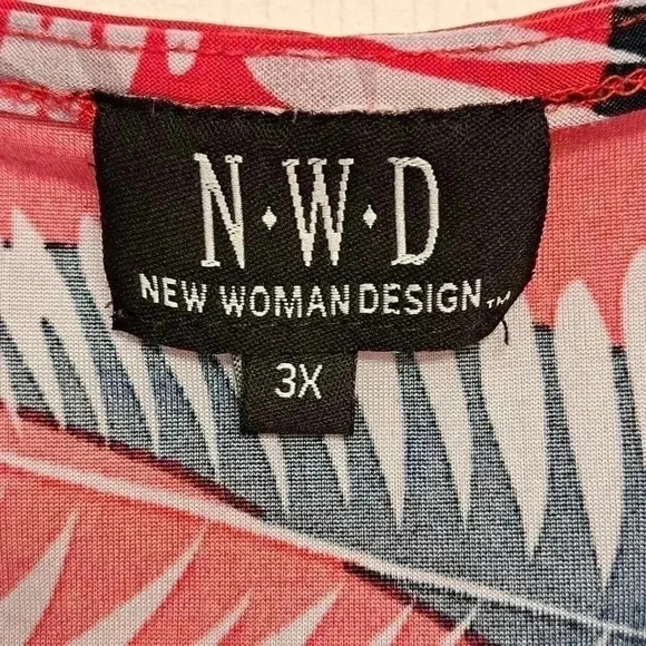 ❤️ N.W.D New Woman Design  Tropical Print Leaf Sleeveless Top Women's Size 3x - Picture 3 of 10